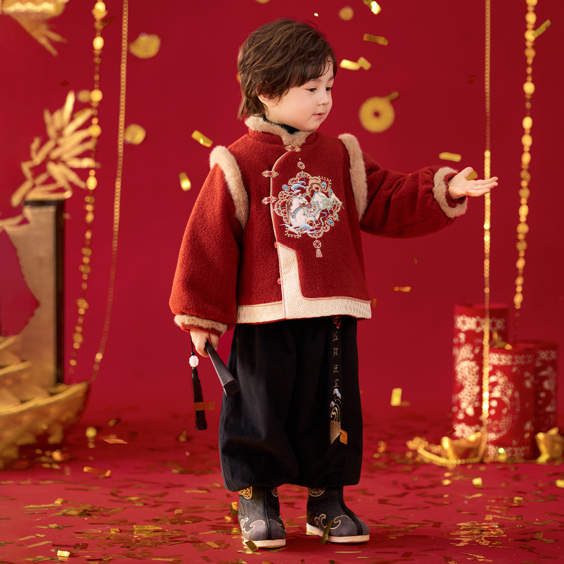 童锣湾男童汉服冬季加厚拜年