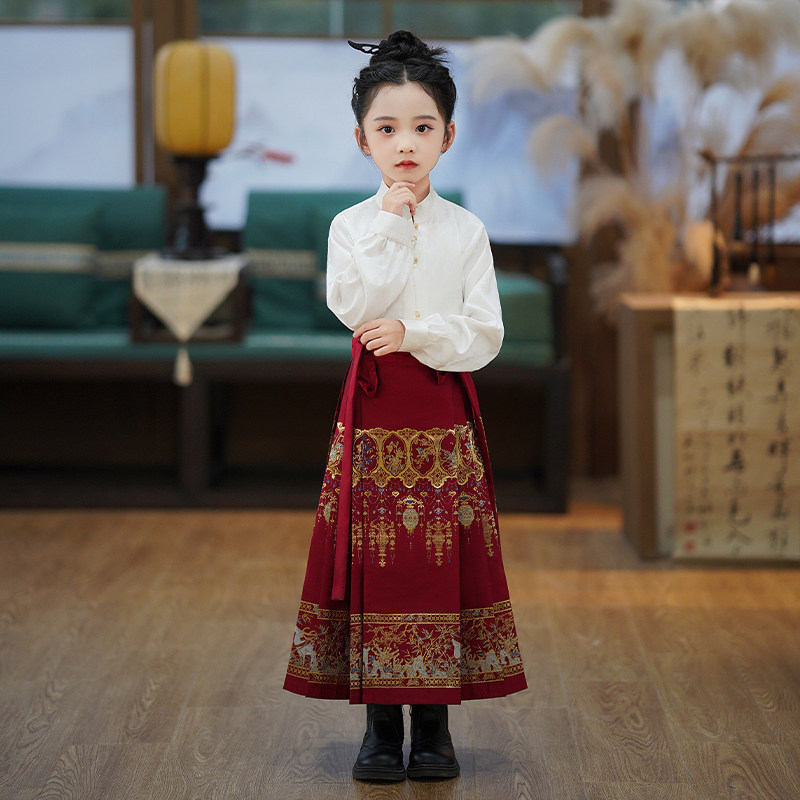 童锣湾汉服女童新款仿妆花明制马面裙日常国风儿童秋冬新年拜年服,童装/婴儿装/亲子装,汉服,淘宝优惠券,粉丝福利购,淘宝优惠卷