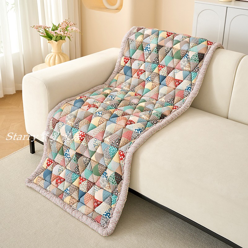 外贸韩式全棉拼接馒头沙发垫