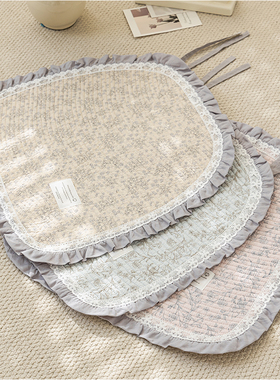 韩式纯棉防滑椅子垫四季通用全棉薄款透气夹棉餐椅垫可水洗坐垫子