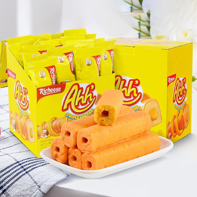印尼进口纳宝帝丽芝士奶酪玉米棒160g夹心卷威化饼干休闲零食