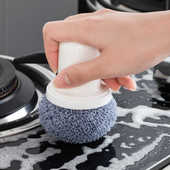 日本品牌钢丝球厨房洗碗刷洗锅清洁球带手柄洗锅刷不易沾油钢丝球