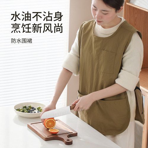 日式防水围裙家务做饭马甲罩衫