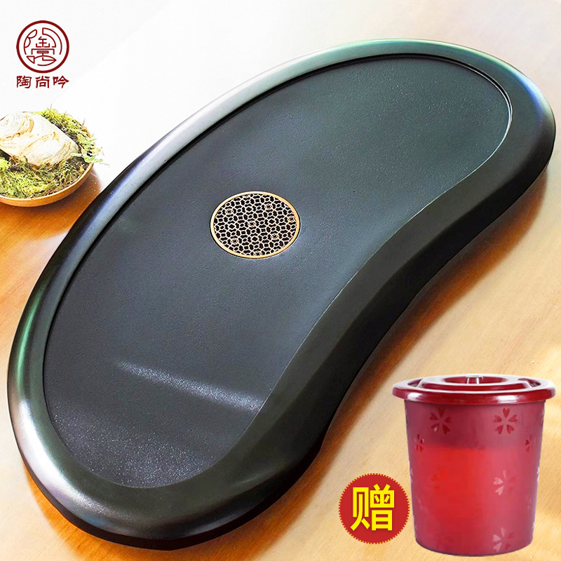 陶尚吟整块乌金石茶盘简约茶台