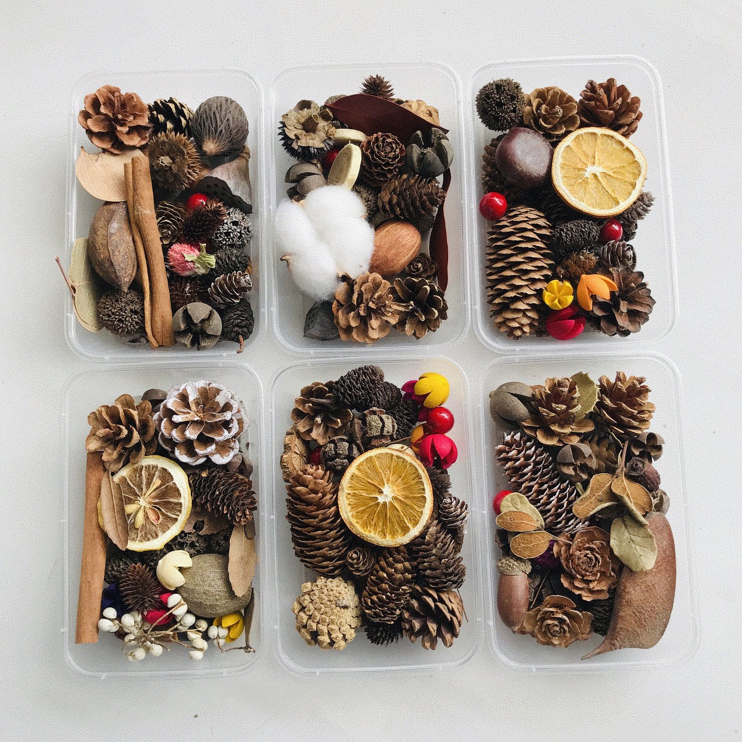 混搭干花干果diy材料包幼儿园环创材料手工森系圣诞节材料包松塔