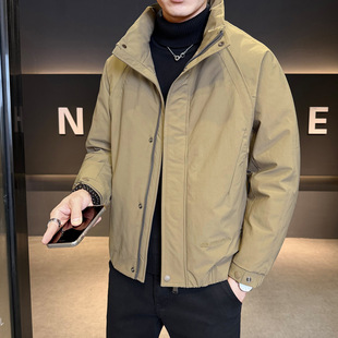 国标羽绒服男工装风冬季潮流立领短款外套男士夹克Y185