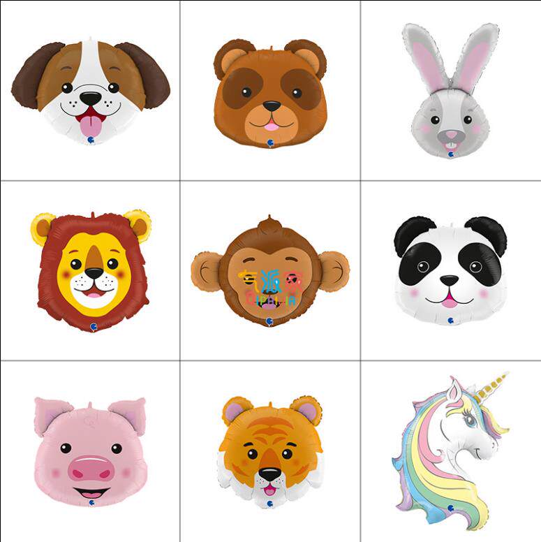 betallic意大利进口铝膜气球卡通动物图案宝宝生日派对飘空氦气球