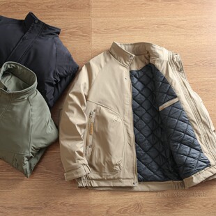 休闲棉夹克棉衣外套 加棉加厚户外防风防泼水保暖立领工装 冬季 男士