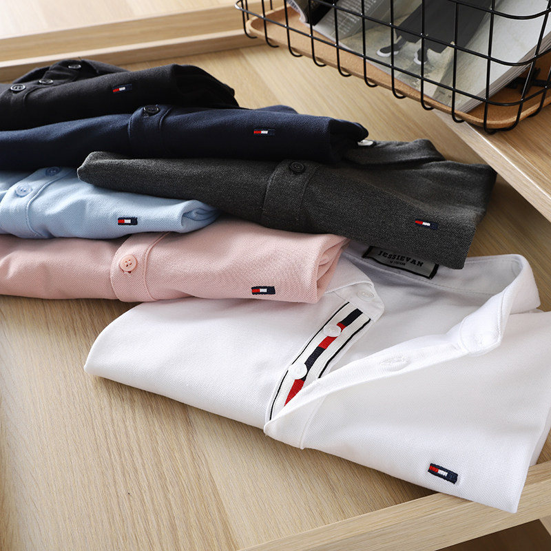 夏季男款爽滑轻薄奥代尔珠地棉门襟撞色织带休闲短袖polo衫 男t恤