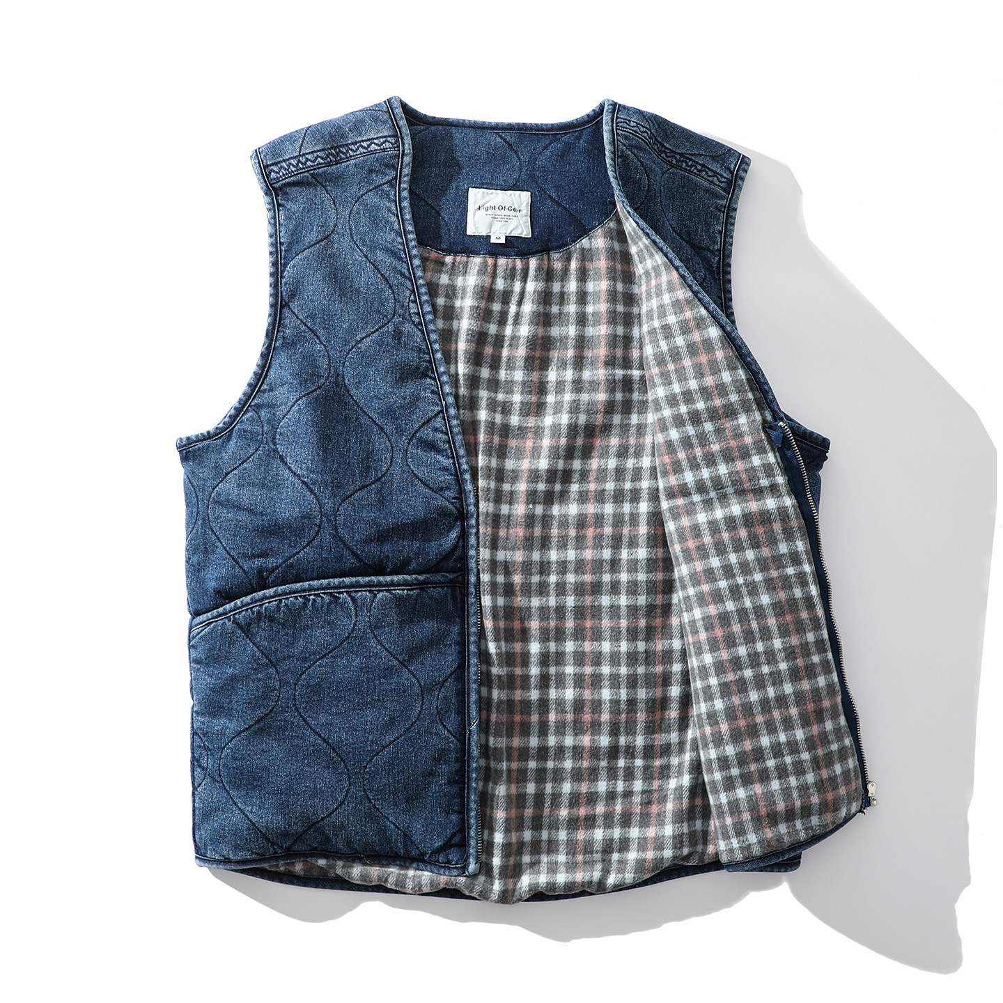 重水洗纯棉 冬季男士葫芦形绗缝夹棉加厚保暖休闲牛仔棉马甲 背心,男装,常规马甲,淘宝优惠券,粉丝福利购,淘宝优惠卷