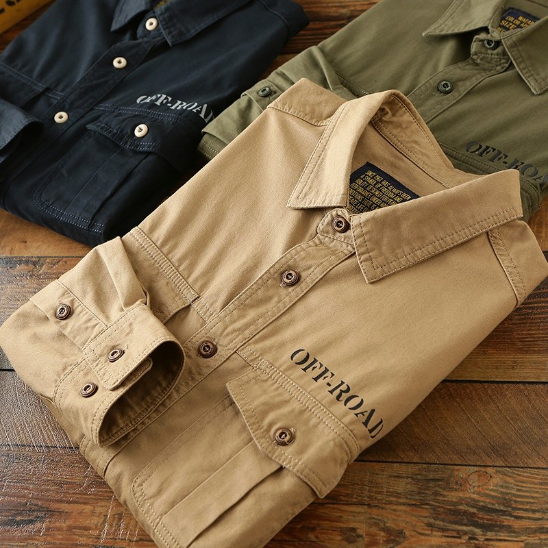 外贸订单 欧美风 秋季男士水洗纯棉多口袋工装休闲长袖衬衫上衣潮,男装,衬衫,淘宝优惠券,粉丝福利购,淘宝优惠卷