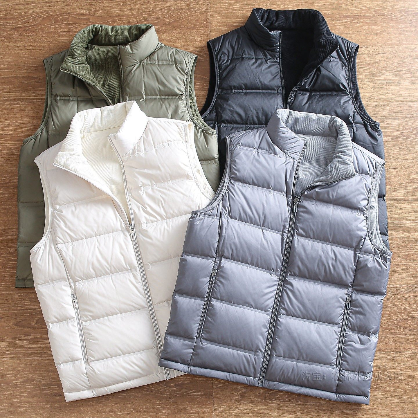 90鸭绒+双面穿 冬男士分仓充绒蓬松保暖立领休闲轻薄羽绒马甲背心,男装,羽绒马甲,淘宝优惠券,粉丝福利购,淘宝优惠卷