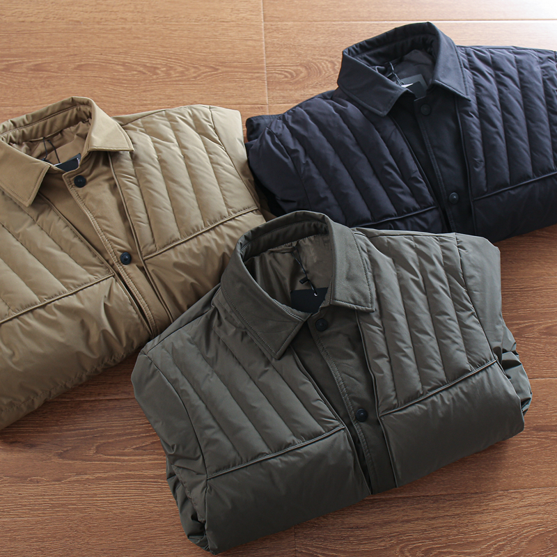 男士时尚宽松工装假两件羽绒服