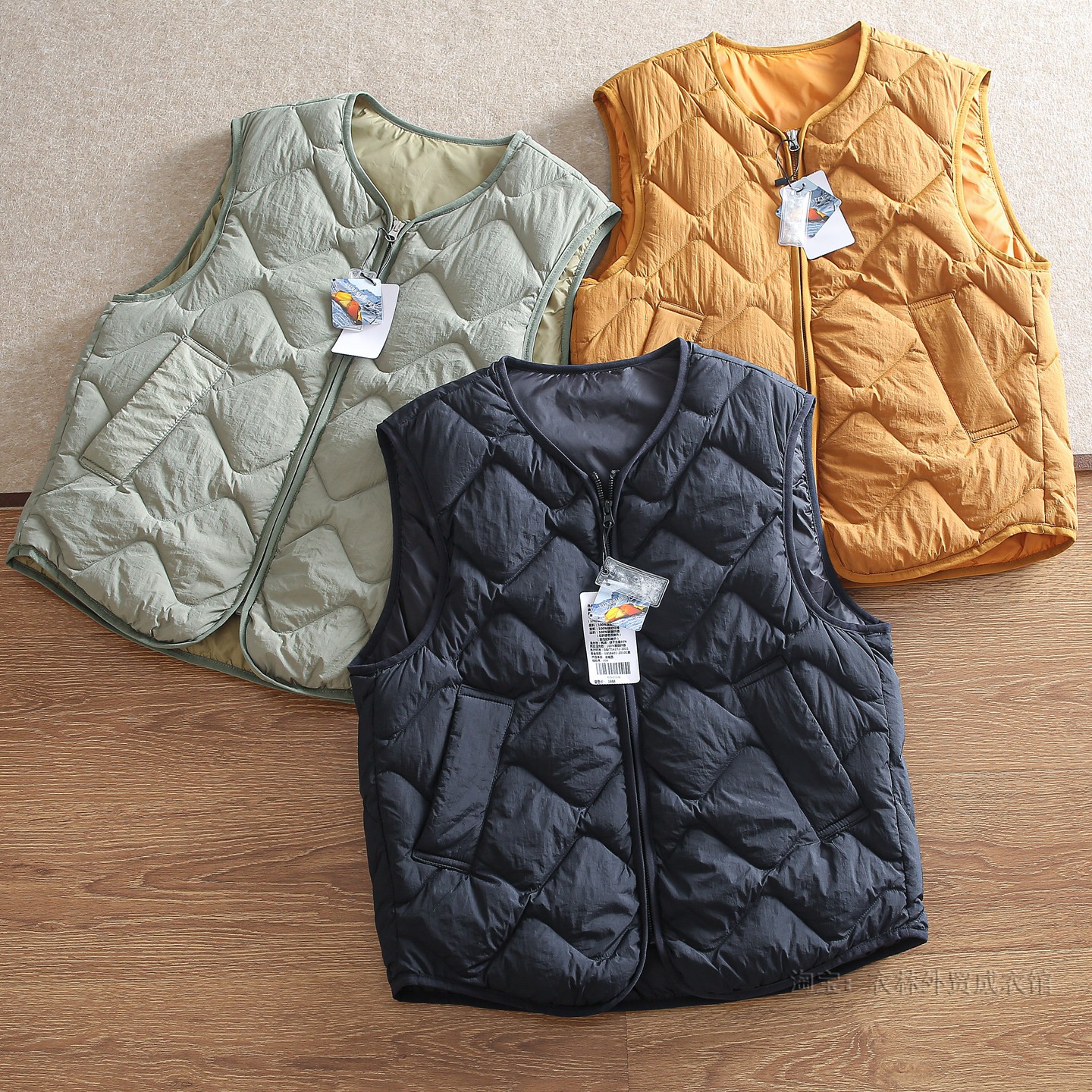 90鸭绒冬季男士分仓充绒高蓬松防风保暖拒水休闲羽绒马甲羽绒背心