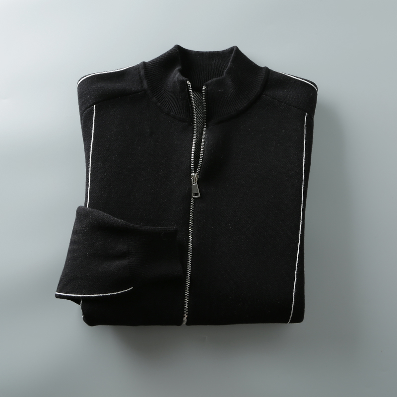 日单男款棉质弹性立领开衫外套