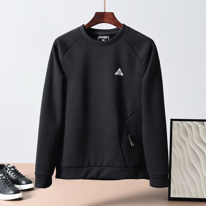 罗马布加厚不倒绒 冬季男士加绒加厚保暖运动休闲圆领套头卫衣潮