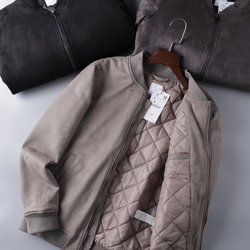 西班牙麂皮绒棒球领冬季