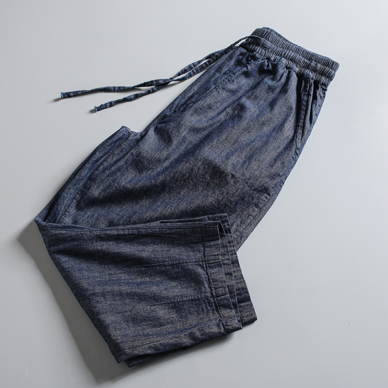 外贸日单原创男款水洗牛仔九分裤