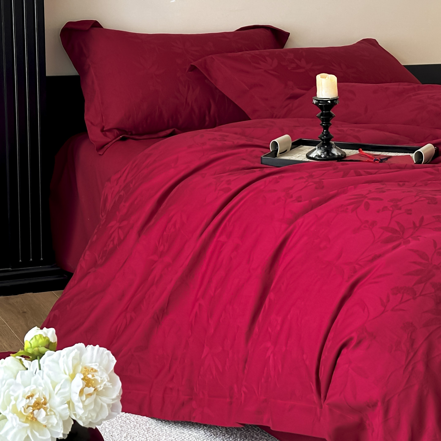 新款婚庆长绒棉纯棉磨毛提花床单结婚四件套被套床上用品全棉被罩