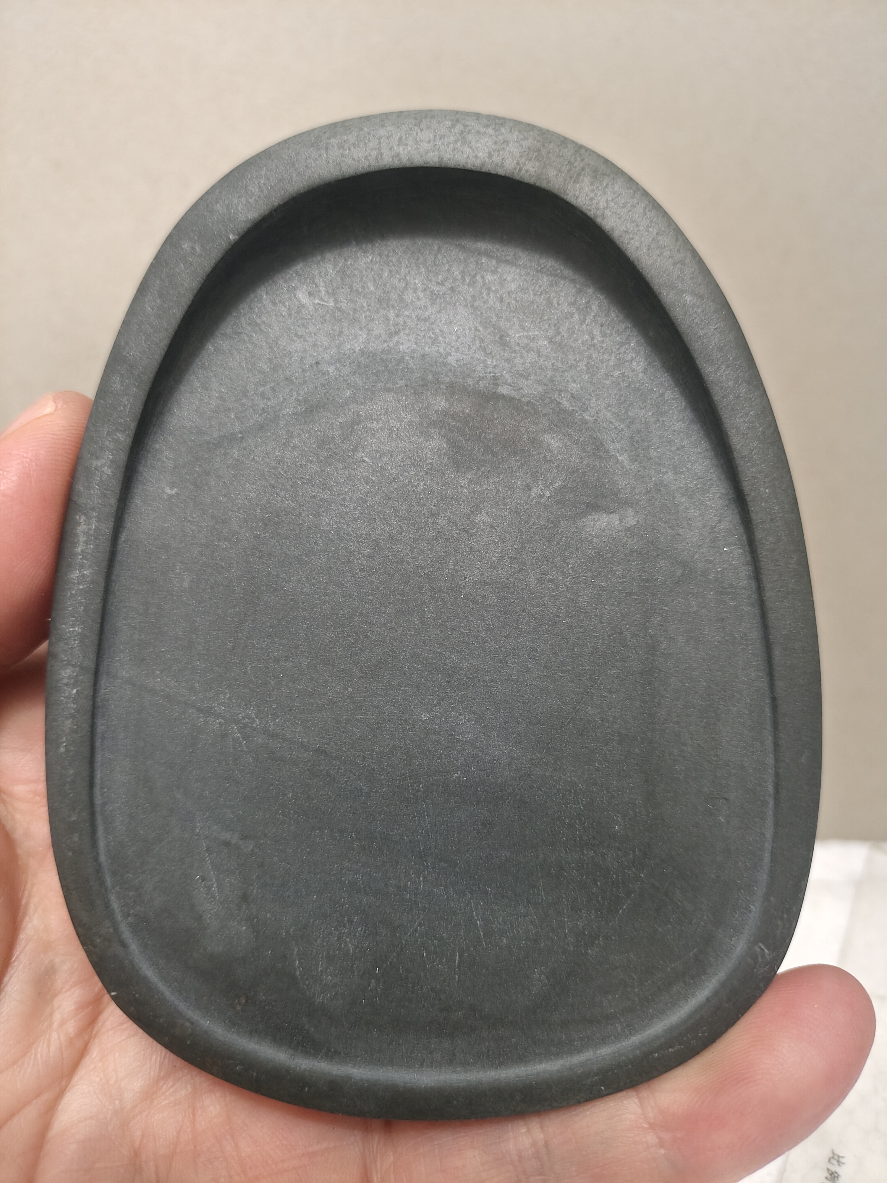 老国营厂4寸眉子坑眉纹素砚歙砚龙尾砚实用把玩手工收藏天然砚石