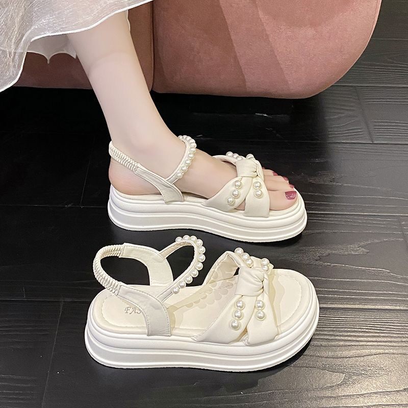 凉鞋女软底不累脚2026新款夏季百搭松糕厚底罗马凉鞋女士沙滩鞋子