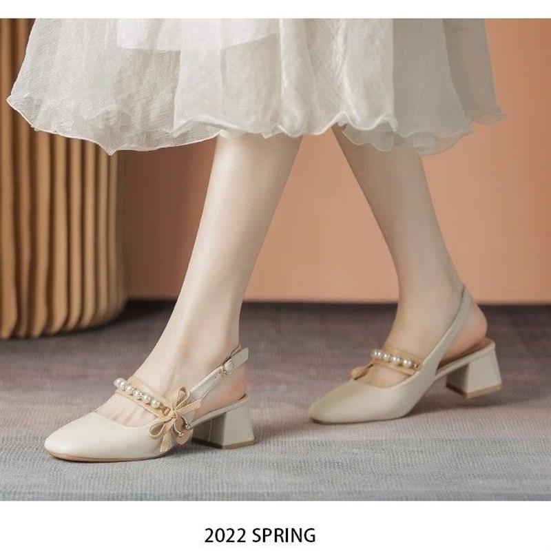 新款软皮包头凉鞋女2026夏季新款法式绝美仙女风配裙玛丽珍凉鞋女