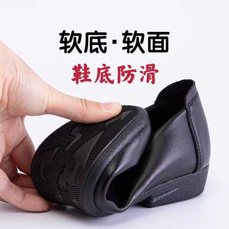 白色工作鞋女黑色平底上班鞋职业空姐鞋软底软面舒适防滑工装单鞋