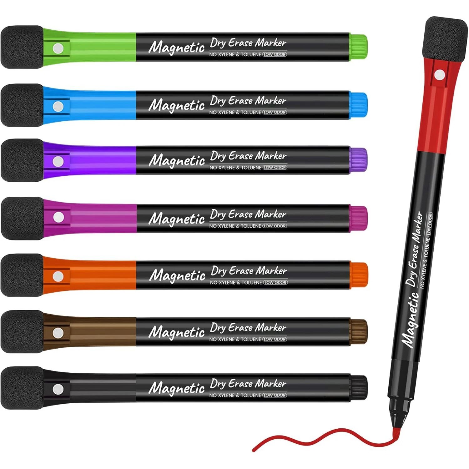 Magnetic Dry Erase Whiteboard Markers 8 Count Colorful Fine图片
