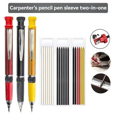 2 in 1 Solid Carpenter Mechanical Pencil With Built-in Sharp