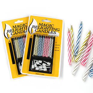 10Pcs Magic Relighting Birthday Candles Novelty Trick Candle