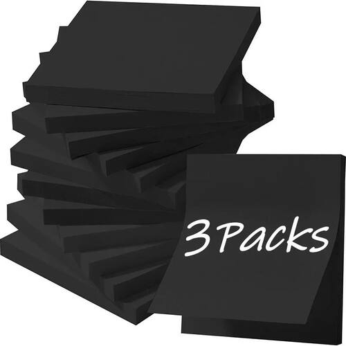 50 Sheets/pack Creative Paper Black Sticky Notes Self Adhesi