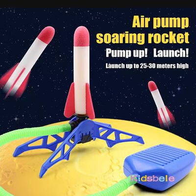 Foot-Pump Air Rocket Launcher Toy Outdoor Kids Play Set Safe