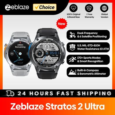 New Zeblaze Stratos 2 Ultra GPS Smart Watch Built-in Compass