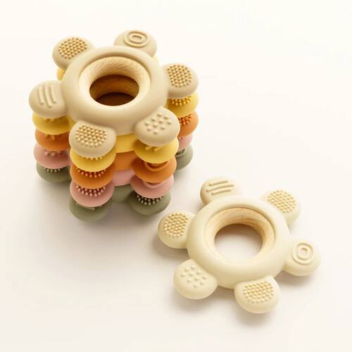 Color Kids 1PC Silicone Teether Toy newborn Rudder Shape Woo