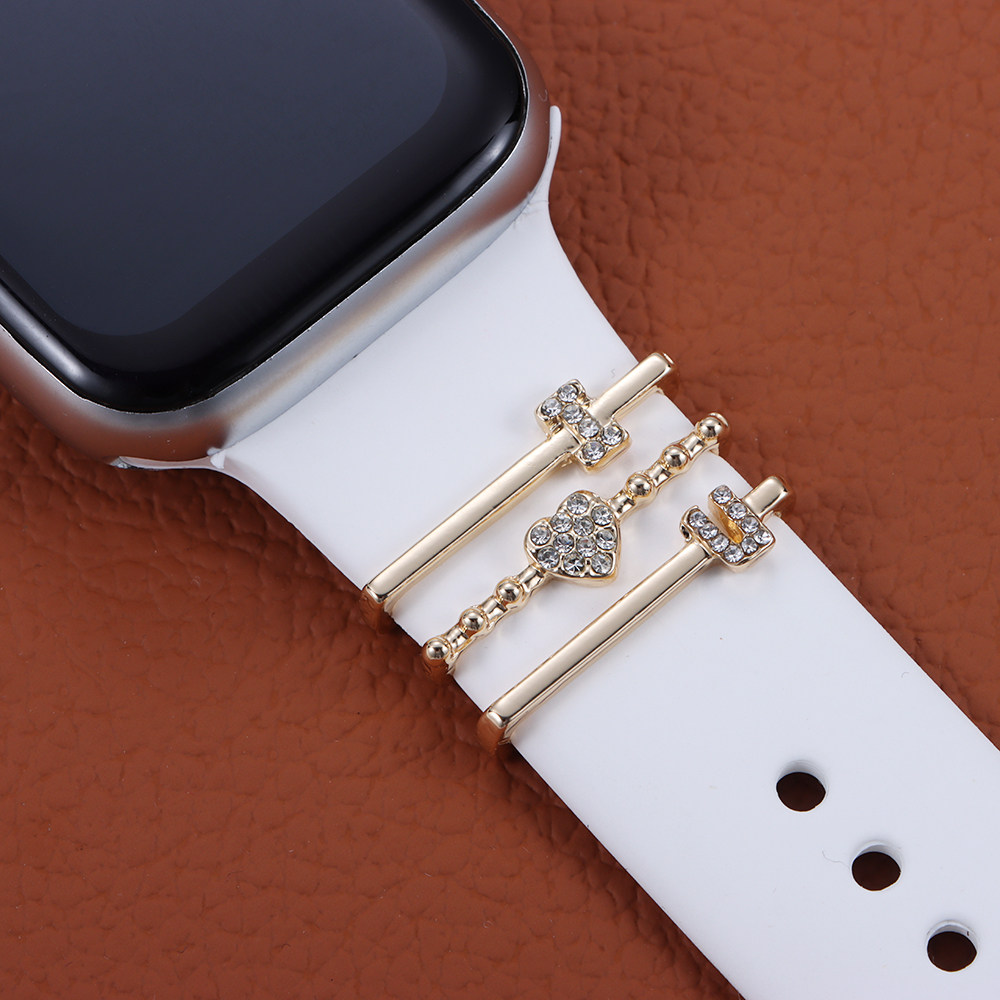 DIAMOND METAL CHARMS DECORATIVE RING FOR APPLE WATCH BAND