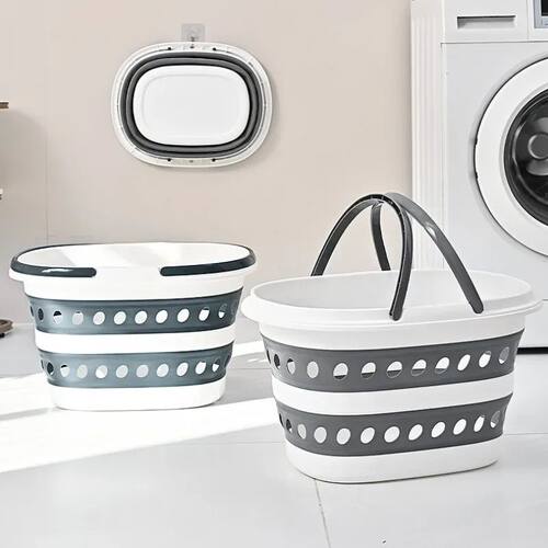 16L Space-saving Collapsible Laundry Basket Portable Plastic