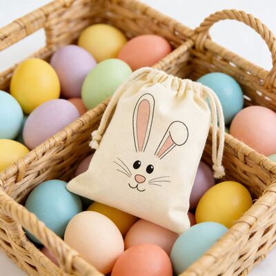 4Pcs Easter Party Favor Bunny Treat Bags Kids Birthday Gifts