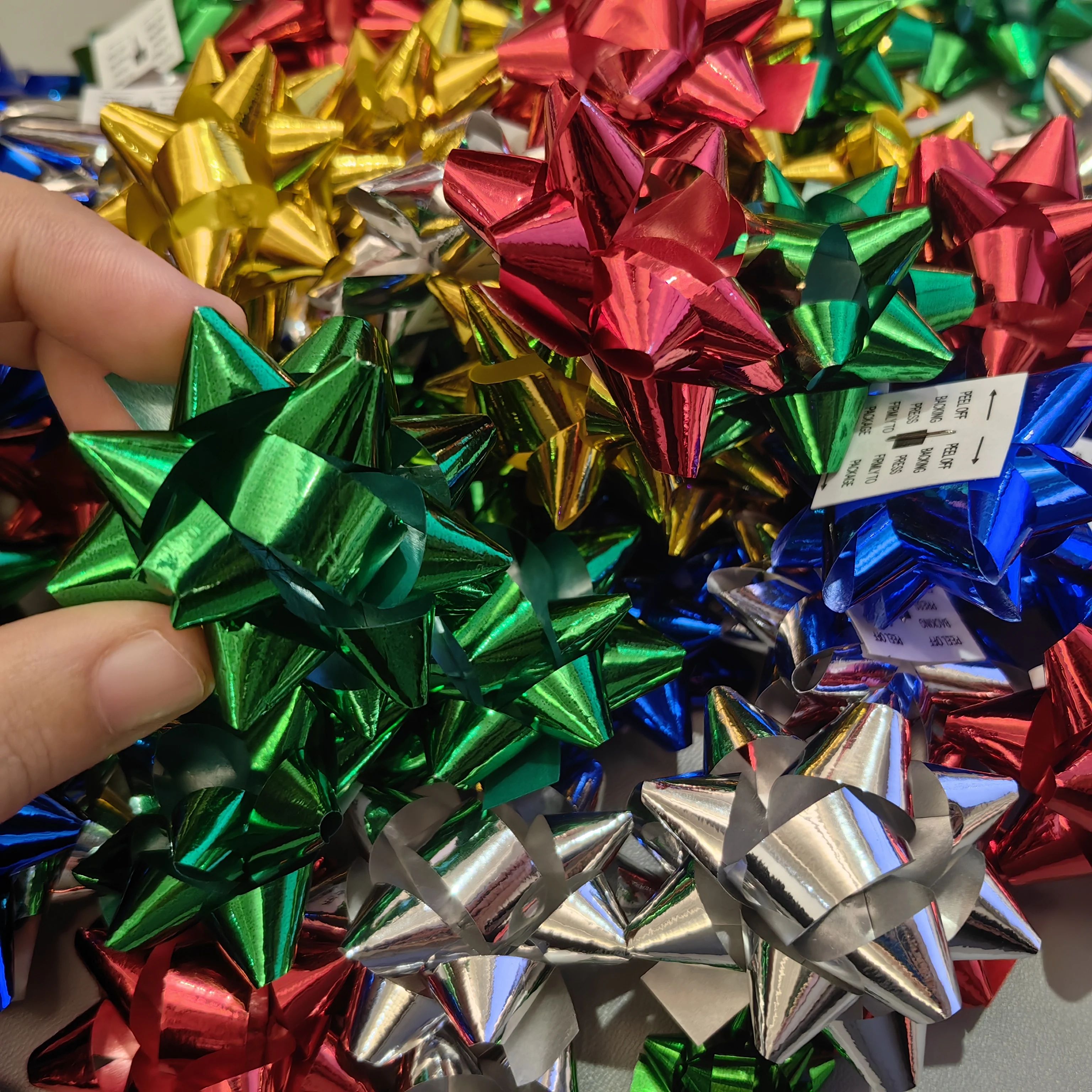 60pcs/5cm Christmas Tree Bows Ribbons Decorations Festive 3D