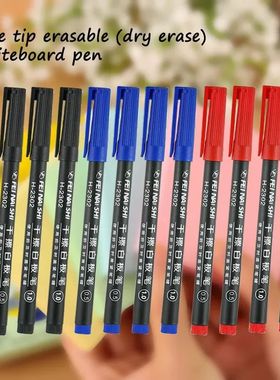 6 Pcs Erasable Whiteboard Pen 0.5/1.0mm Fine Point Black/Blu