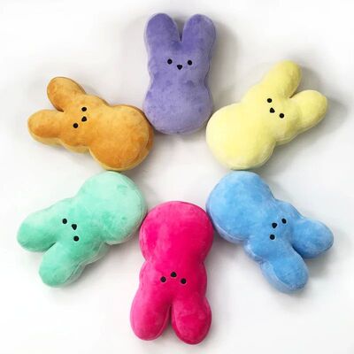 3pcs Peeps Easter Bunny Plush Toy Hand Figure car Ornament D