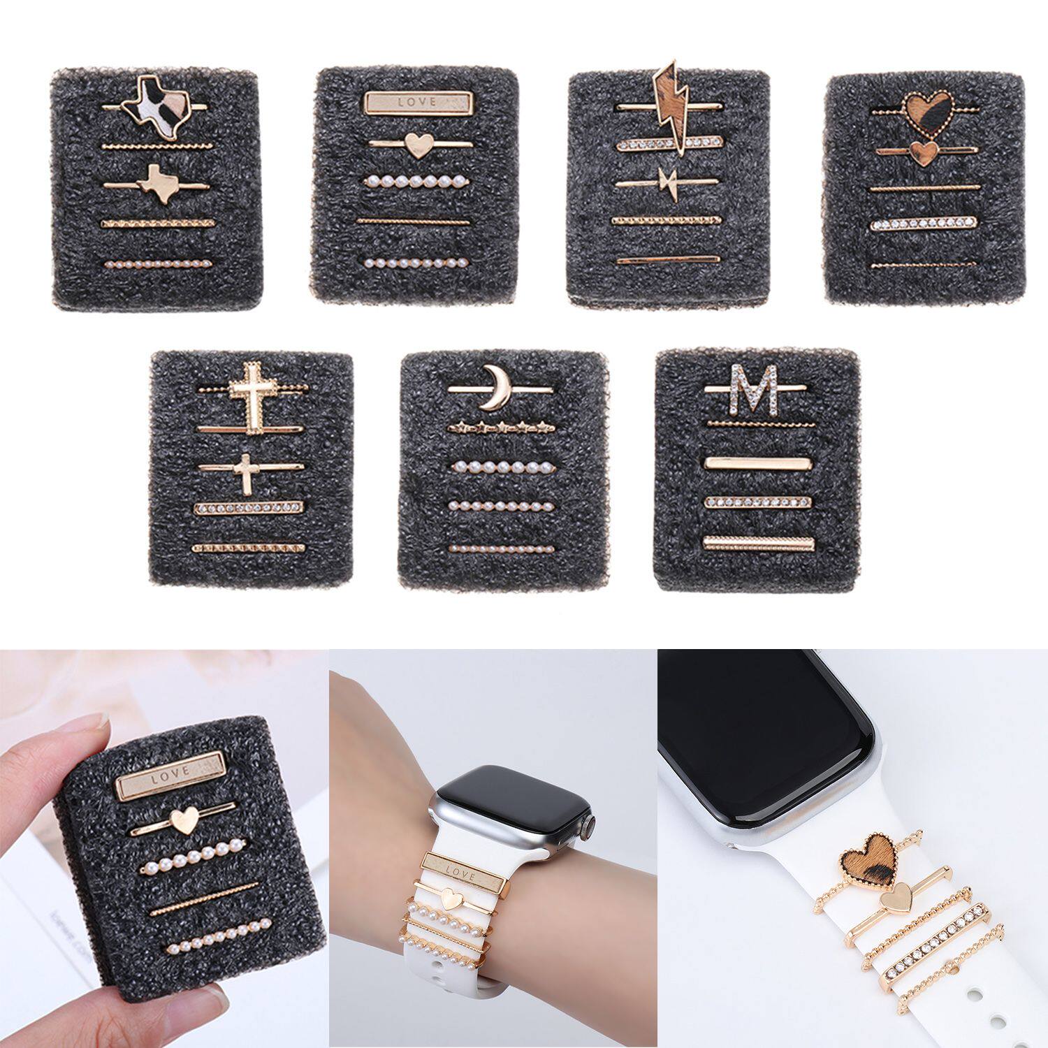 FOR APPLE WATCH BAND METAL CHARMS DECORATIVE RING DIAMOND