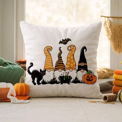 Cute Halloween Gnome Throw Pillow Cover – 18x18 Decorative