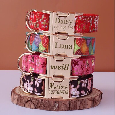 Customized Dog Collar Japanese style hot stamping Personaliz