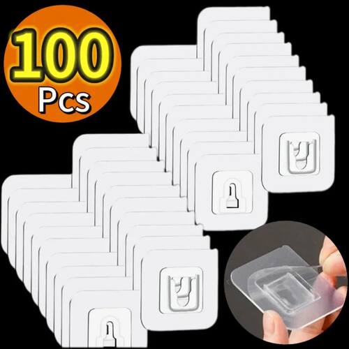 10-200 Double-Sided Hooks Strong Adhesive Transparent Tracel