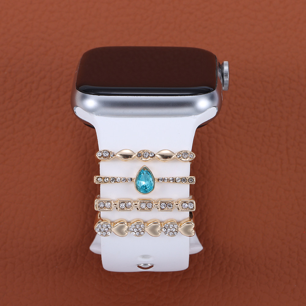 DIAMOND METAL CHARMS DECORATIVE RING FOR APPLE WATCH BAND