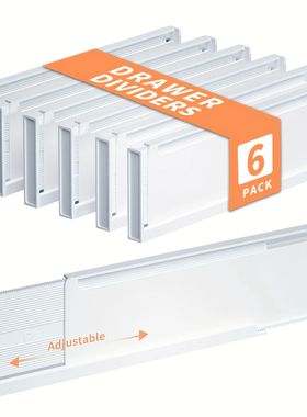 6Pcs Drawer Dividers Adjustable Drawer Organizers Expandable