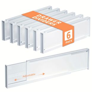 6Pcs Drawer Dividers Adjustable Drawer Organizers Expandable