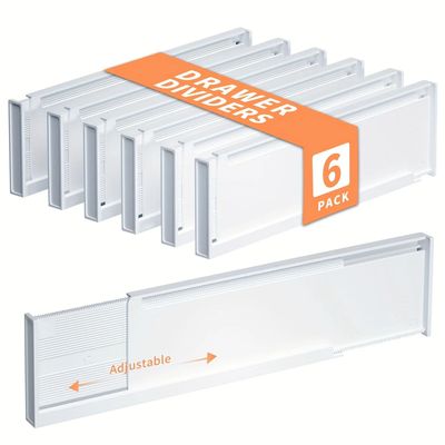 6Pcs Drawer Dividers Adjustable Drawer Organizers Expandable