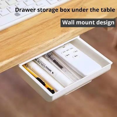 2pc White SelfAdhesive Storage Drawer Box Makeup Pencil Tray