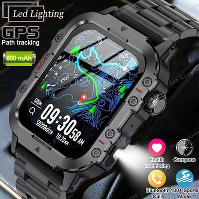 2026 Military Smart Watch Men 3ATM Outdoor Sports Fitness Tr